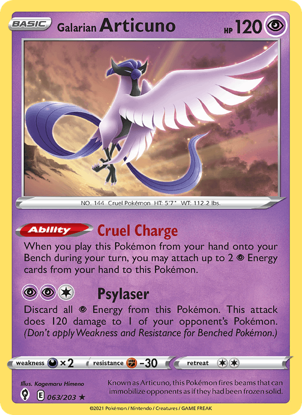 Galarian Articuno (Evolving Skies 63/203)